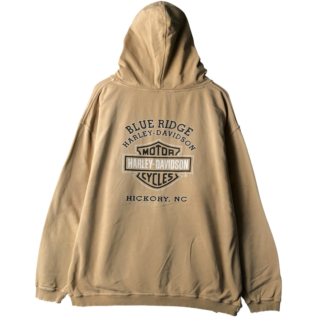 Harley-Davidson Advertising Pullover Hoodie, Men's Size L cotton Beige type Vintage Second Hand