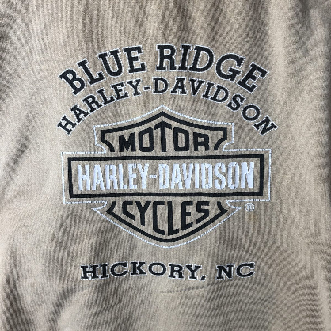Harley-Davidson Advertising Pullover Hoodie, Men's Size L cotton Beige type Vintage Second Hand