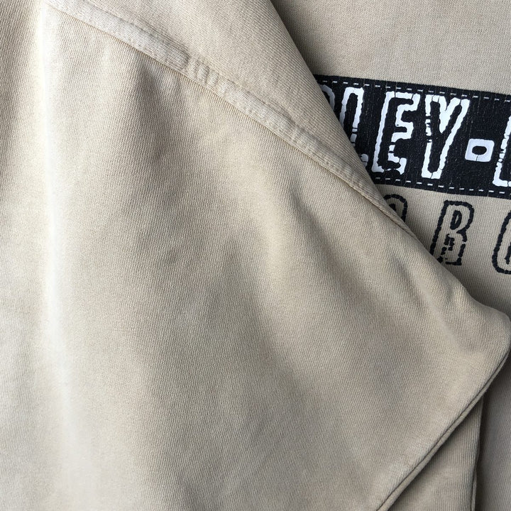 Harley-Davidson Advertising Pullover Hoodie, Men's Size L cotton Beige type Vintage Second Hand