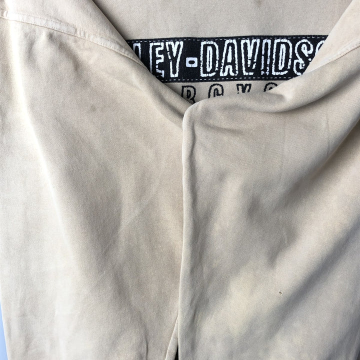 Harley-Davidson Advertising Pullover Hoodie, Men's Size L cotton Beige type Vintage Second Hand