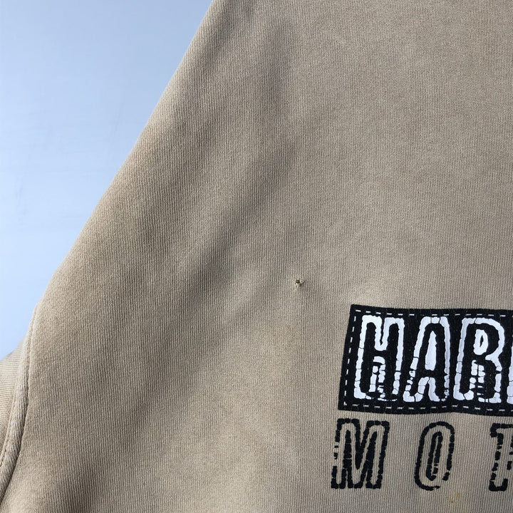 Harley-Davidson Advertising Pullover Hoodie, Men's Size L cotton Beige type Vintage Second Hand