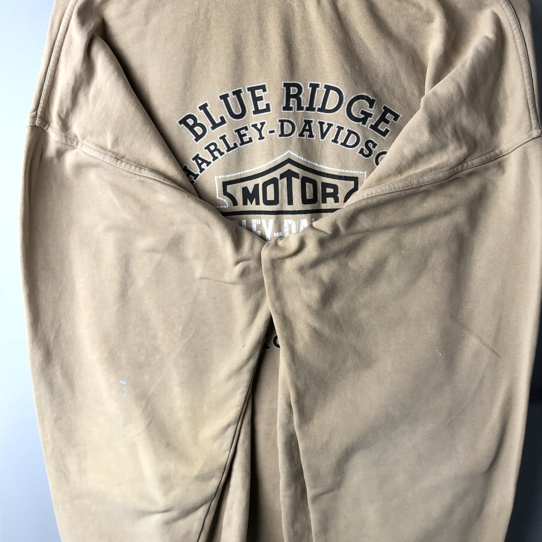 Harley-Davidson Advertising Pullover Hoodie, Men's Size L cotton Beige type Vintage Second Hand