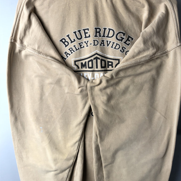 Harley-Davidson Advertising Pullover Hoodie, Men's Size L cotton Beige type Vintage Second Hand