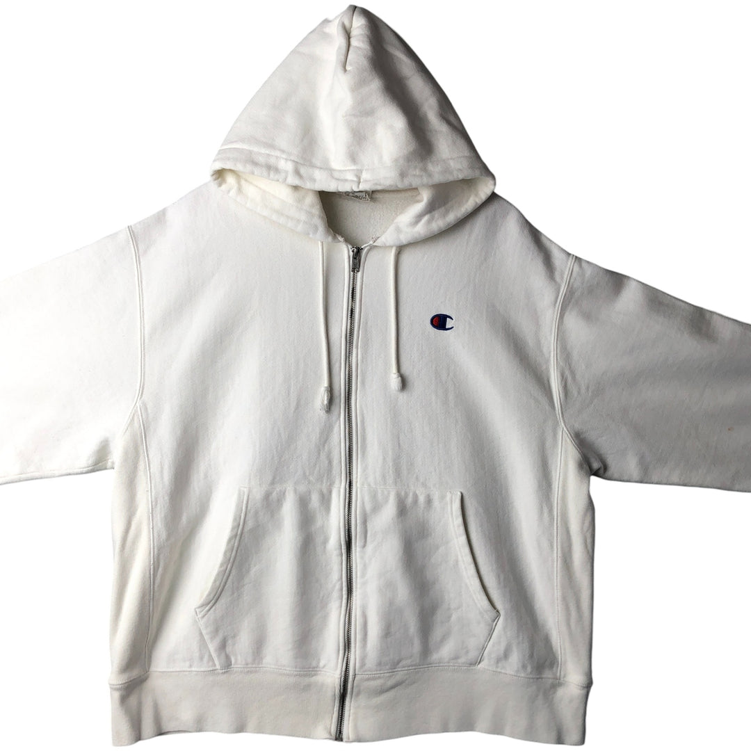 Champion Reverse Weave Full Zip Hoodie, Men's XL cotton white type Vintage Second Hand