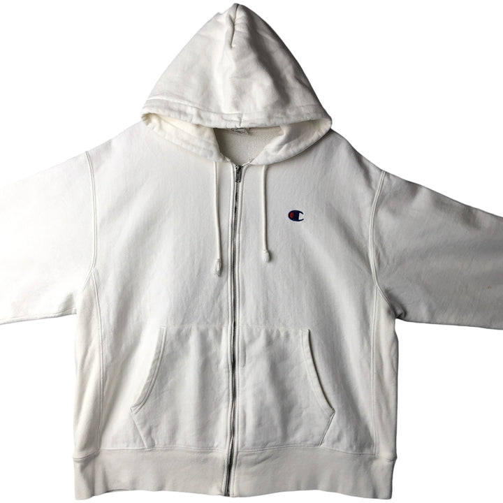 Champion Reverse Weave Full Zip Hoodie, Men's XL cotton white type Vintage Second Hand