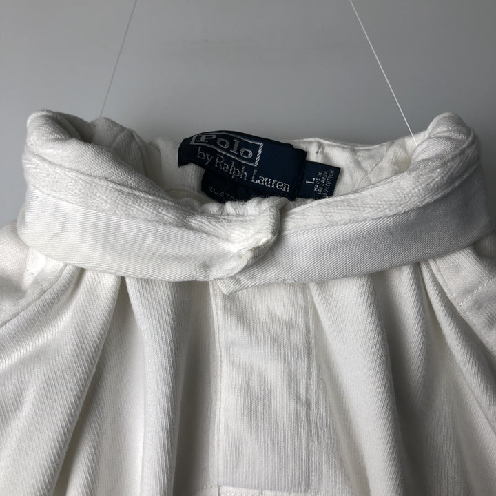 Ralph Lauren POLO by Ralph Lauren CUSTOM FIT long sleeve rugby shirt, men's size L cotton white type Vintage Second Hand