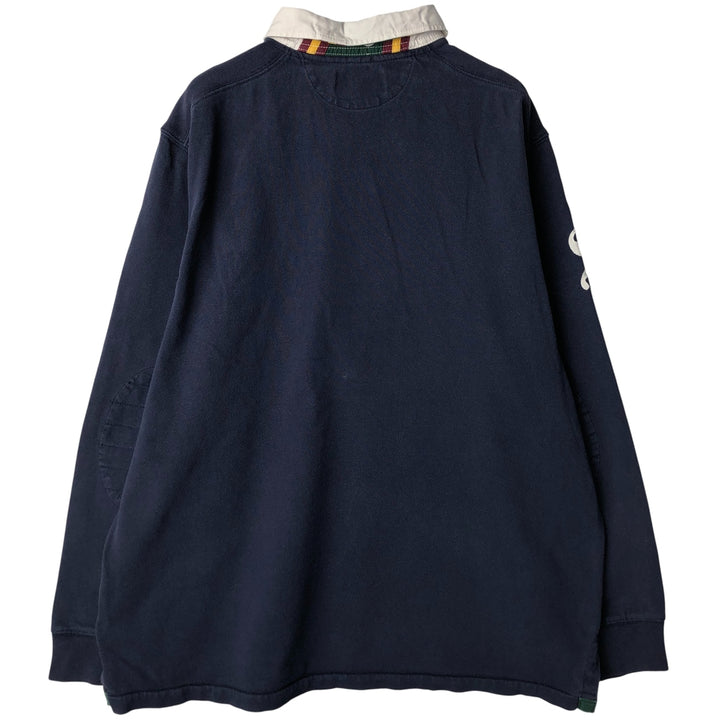 Ralph Lauren POLO by Ralph Lauren CUSTOM FIT Big Pony Long Sleeve Rugby Shirt Men's XL cotton navy blue type Vintage Second Hand