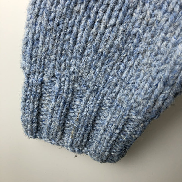 90'S J.Crew wool knit sweater, men's size L, vintage wool Blue type light blue Vintage Second Hand