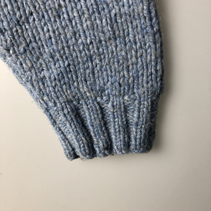 90'S J.Crew wool knit sweater, men's size L, vintage wool Blue type light blue Vintage Second Hand