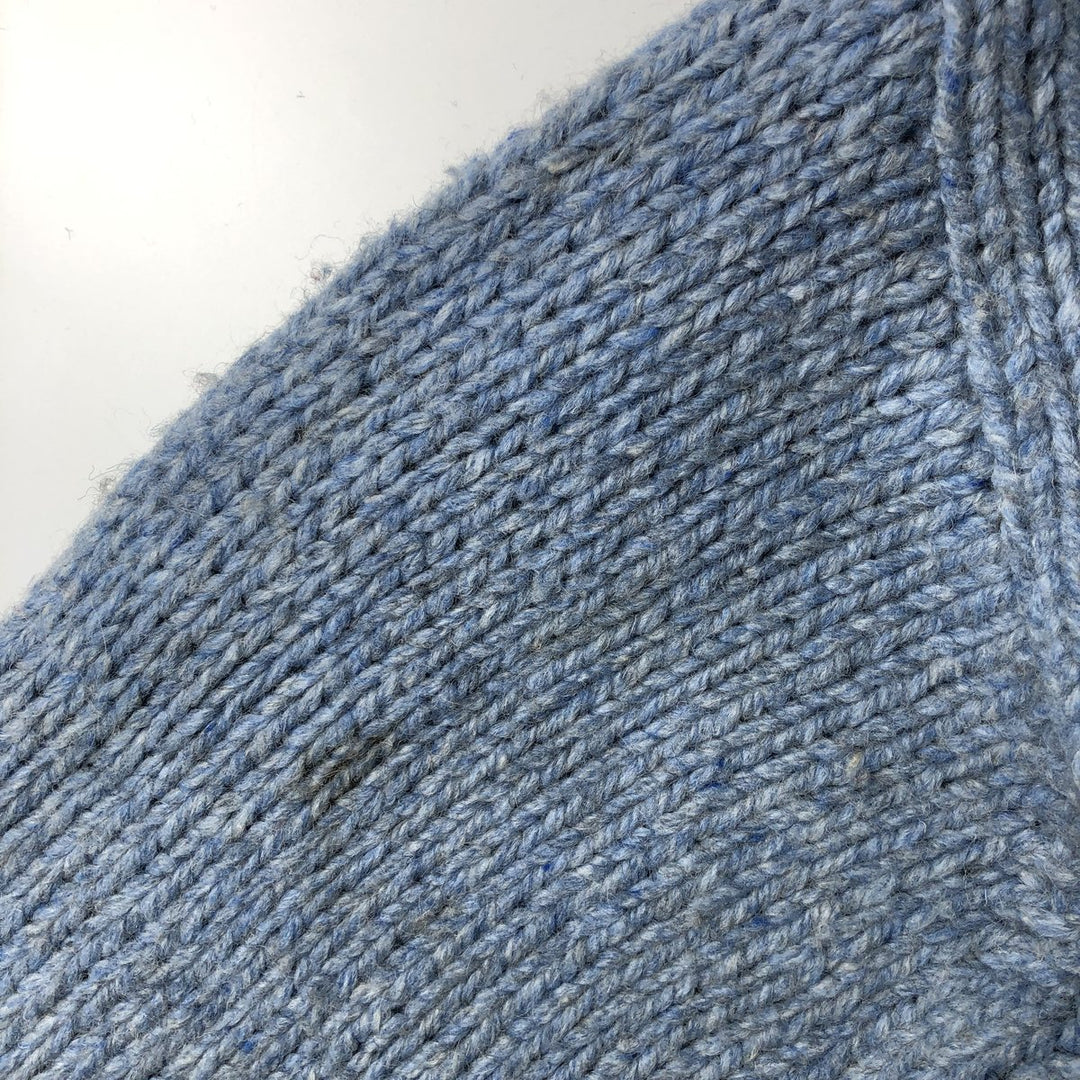 90'S J.Crew wool knit sweater, men's size L, vintage wool Blue type light blue Vintage Second Hand