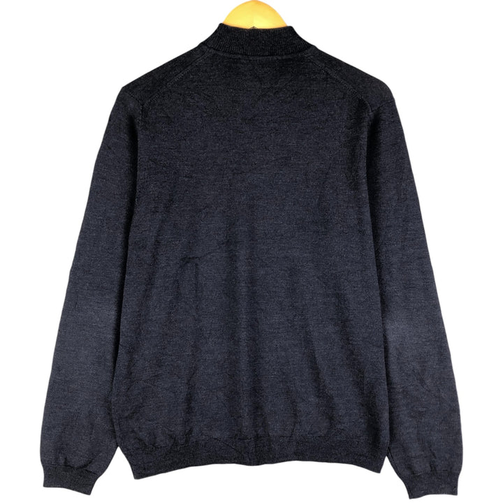 Brooks Brothers high-neck wool knit sweater, size M Merino wool navy blue type Vintage Second Hand