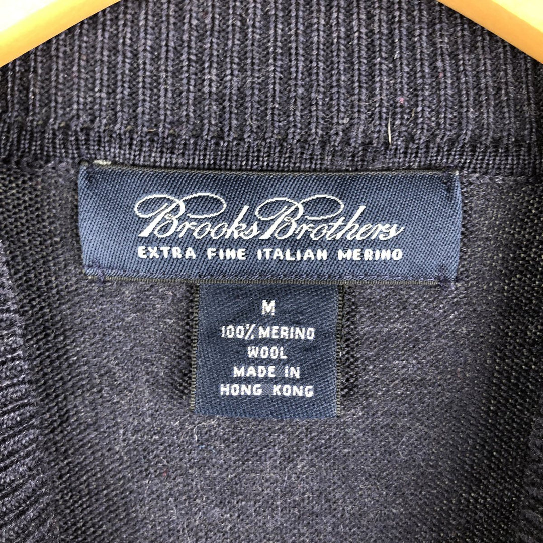 Brooks Brothers high-neck wool knit sweater, size M Merino wool navy blue type Vintage Second Hand