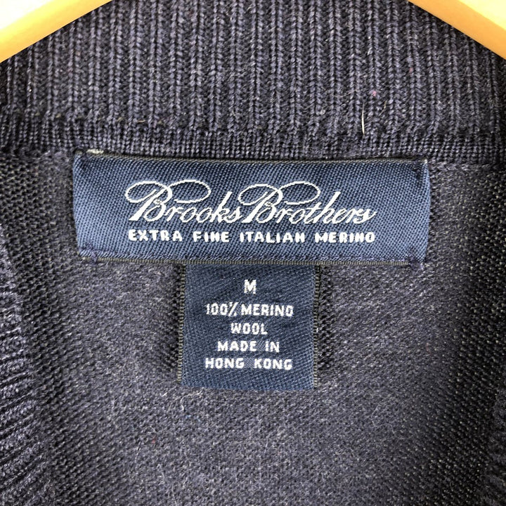 Brooks Brothers high-neck wool knit sweater, size M Merino wool navy blue type Vintage Second Hand