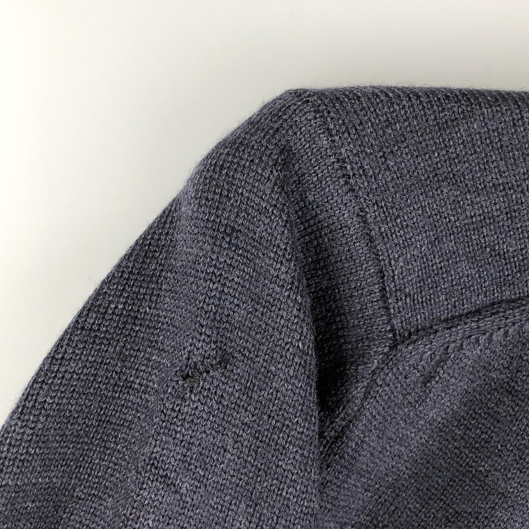 Brooks Brothers high-neck wool knit sweater, size M Merino wool navy blue type Vintage Second Hand