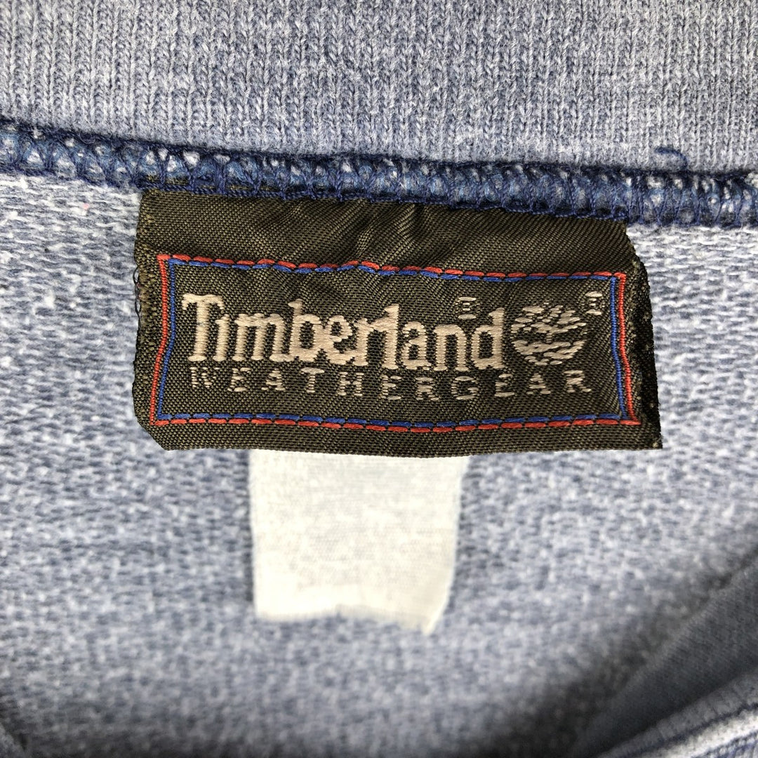 90'S Timberland WEATHERGEAR logo sweatshirt, men's XL size, vintage unclear Blue type light blue Vintage Second Hand