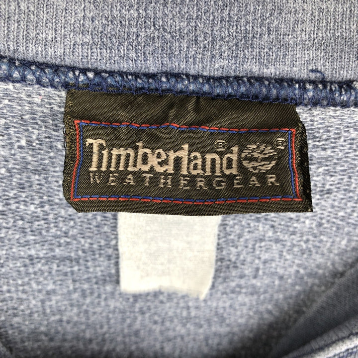 90'S Timberland WEATHERGEAR logo sweatshirt, men's XL size, vintage unclear Blue type light blue Vintage Second Hand