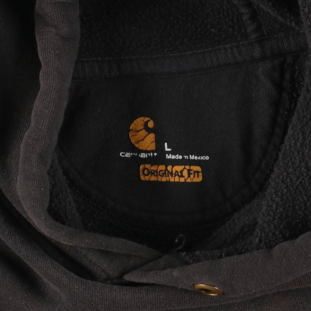 Carhartt ORIGINAL FIT sweatshirt pullover hoodie, men's size L cotton black type Vintage Second Hand