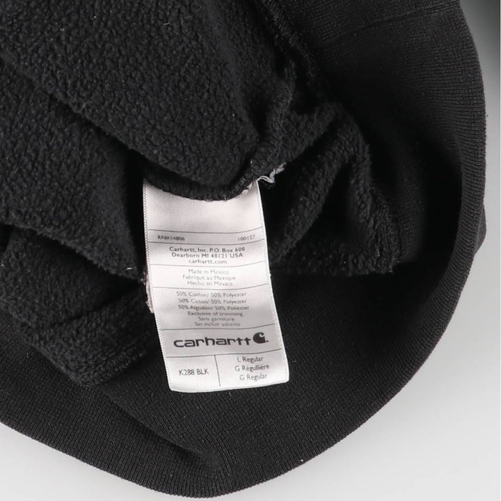 Carhartt ORIGINAL FIT sweatshirt pullover hoodie, men's size L cotton black type Vintage Second Hand