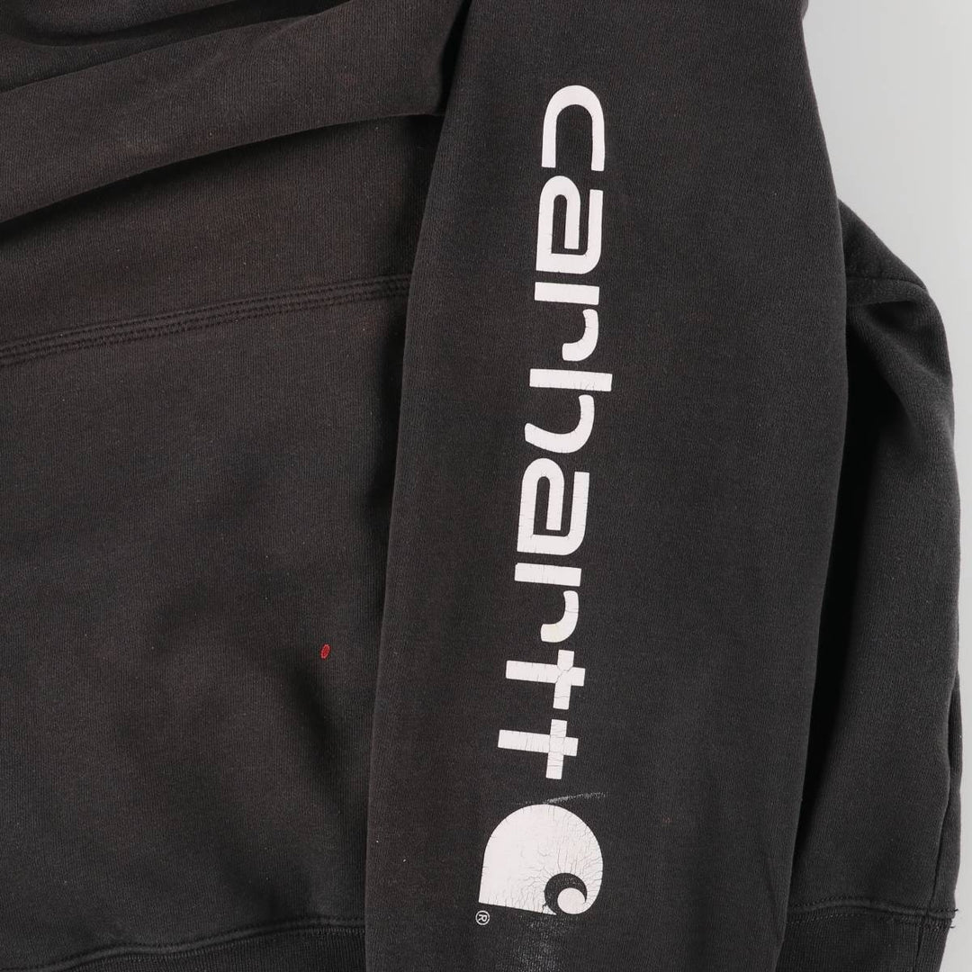 Carhartt ORIGINAL FIT sweatshirt pullover hoodie, men's size L cotton black type Vintage Second Hand