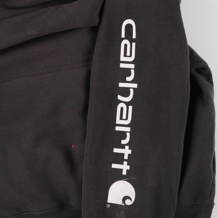 Carhartt ORIGINAL FIT sweatshirt pullover hoodie, men's size L cotton black type Vintage Second Hand