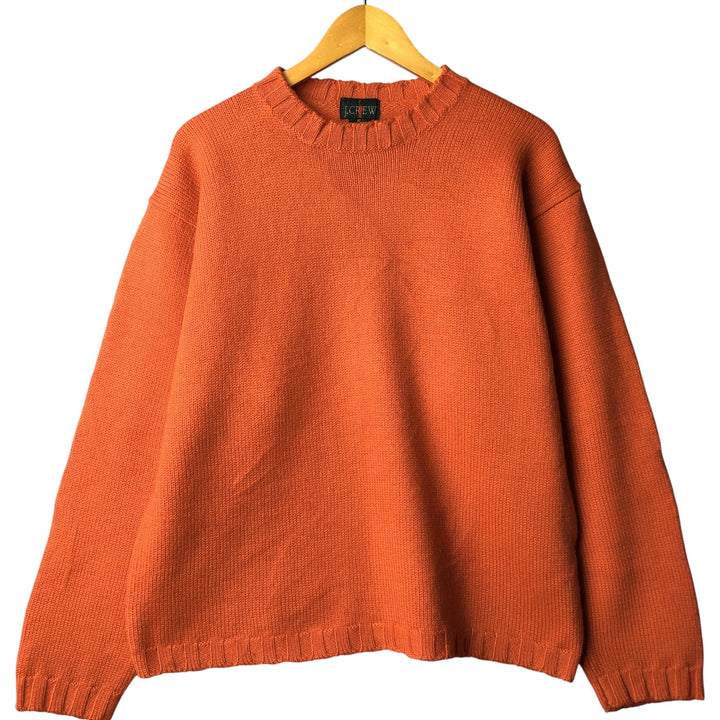 90'S J.Crew wool knit sweater, men's size XL, vintage wool orange type Vintage Second Hand