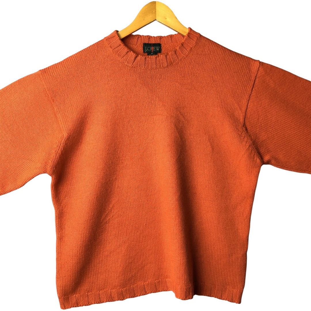 90'S J.Crew wool knit sweater, men's size XL, vintage wool orange type Vintage Second Hand