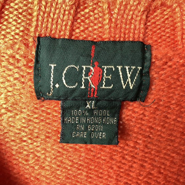 90'S J.Crew wool knit sweater, men's size XL, vintage wool orange type Vintage Second Hand