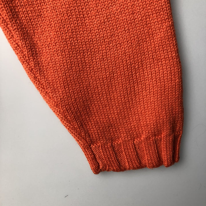 90'S J.Crew wool knit sweater, men's size XL, vintage wool orange type Vintage Second Hand