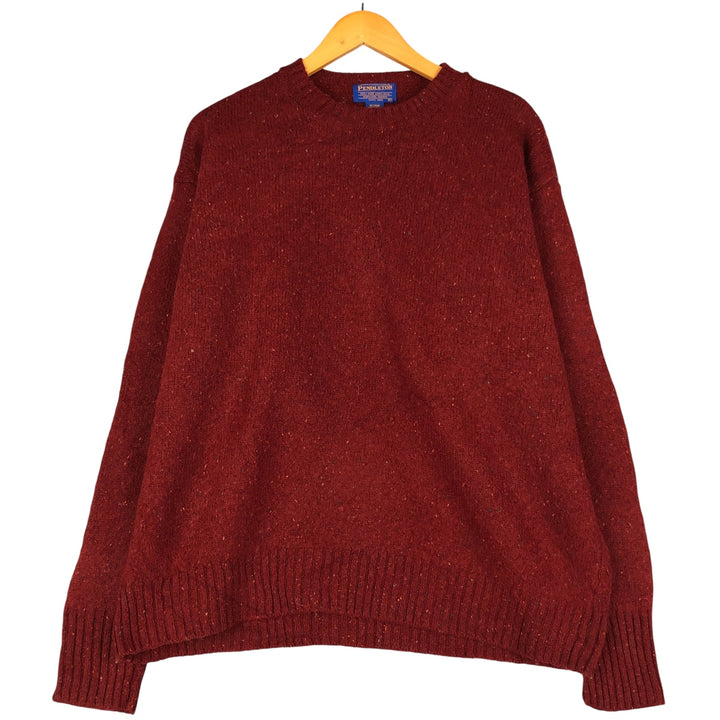 90s-00'S Pendleton Color Nep Wool Knit Sweater, Men's Size XL wool red type Vintage Second Hand