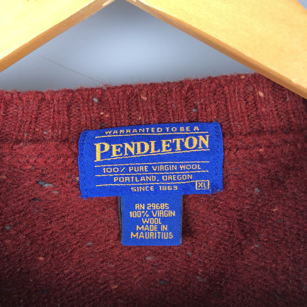 90s-00'S Pendleton Color Nep Wool Knit Sweater, Men's Size XL wool red type Vintage Second Hand