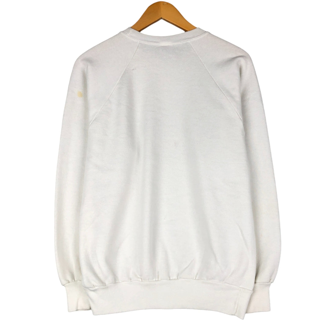 Vintage 1980'S Anvil printed sweatshirt, made in the USA, size L, men's polyester white type Vintage Second Hand