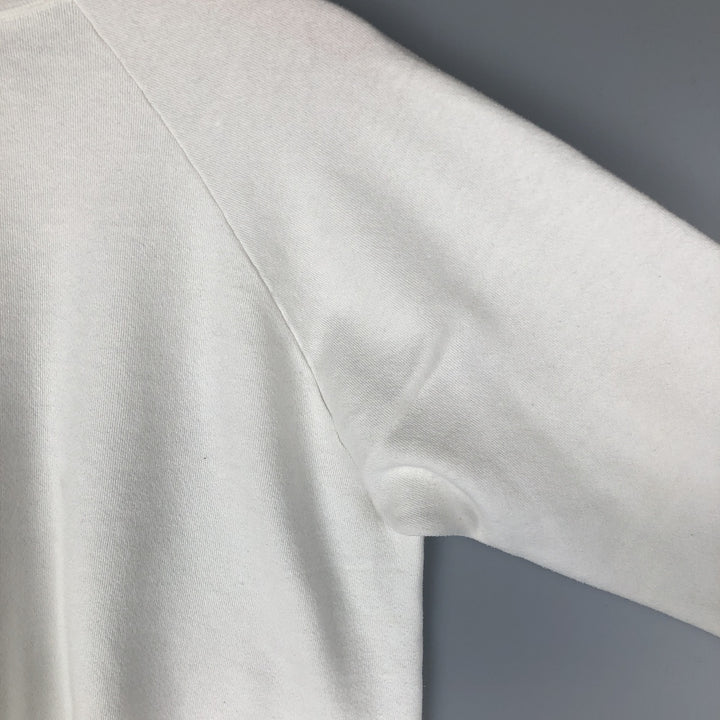 Vintage 1980'S Anvil printed sweatshirt, made in the USA, size L, men's polyester white type Vintage Second Hand