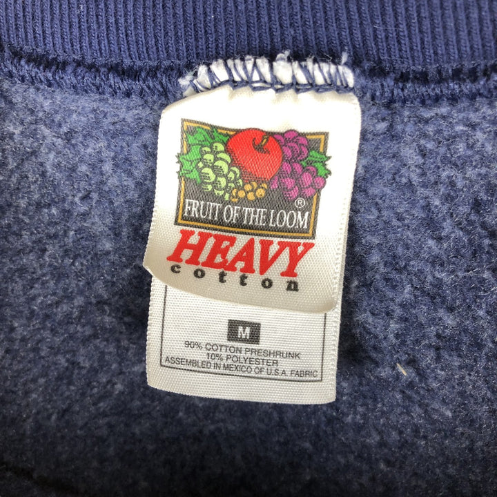 Fruit of the Loom Heavy Cotton Logo Sweatshirt, Men's Size M cotton navy blue type Vintage Second Hand