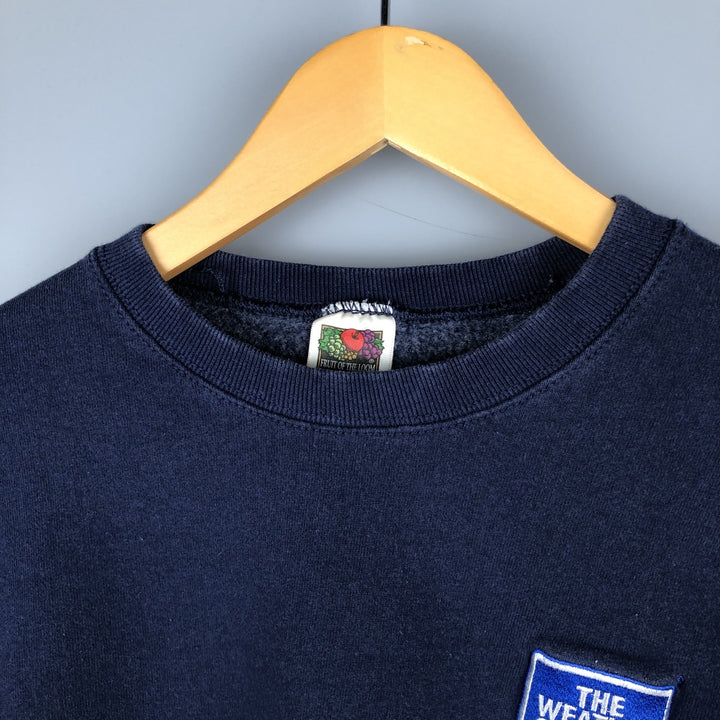 Fruit of the Loom Heavy Cotton Logo Sweatshirt, Men's Size M cotton navy blue type Vintage Second Hand