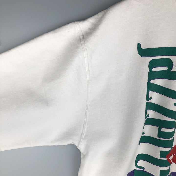 Vintage 90'S Fruit of the Loom Jazzercise print sweatshirt, made in the USA, men's size XL cotton white type Vintage Second Hand