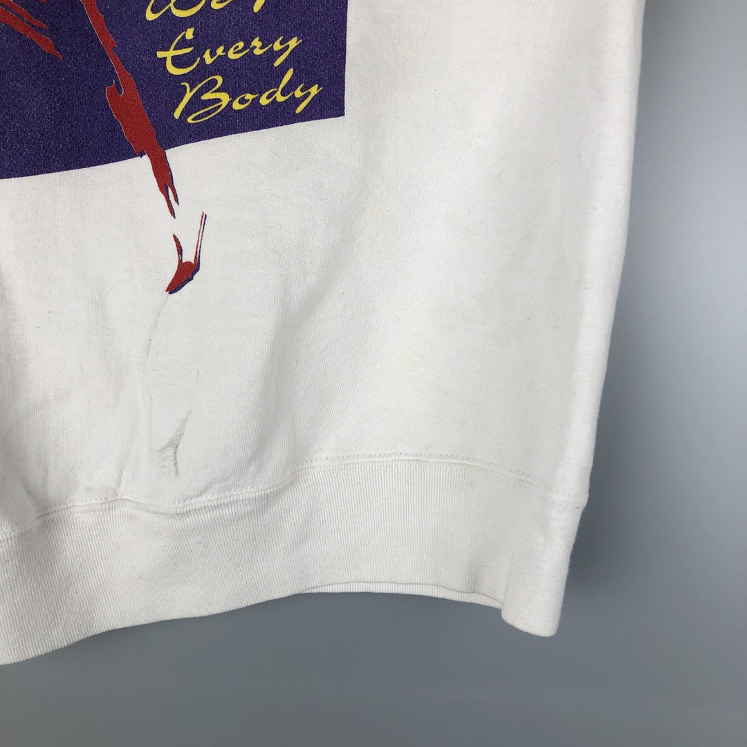 Vintage 90'S Fruit of the Loom Jazzercise print sweatshirt, made in the USA, men's size XL cotton white type Vintage Second Hand