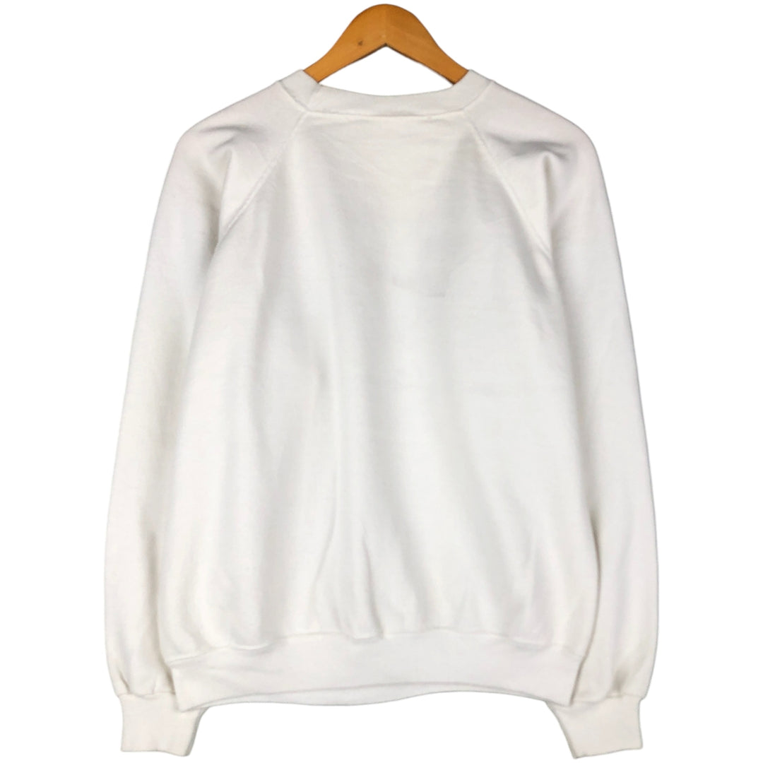 Vintage 90'S Hanes eagle print sweatshirt, made in the USA, size L, men's. polyester white type Vintage Second Hand