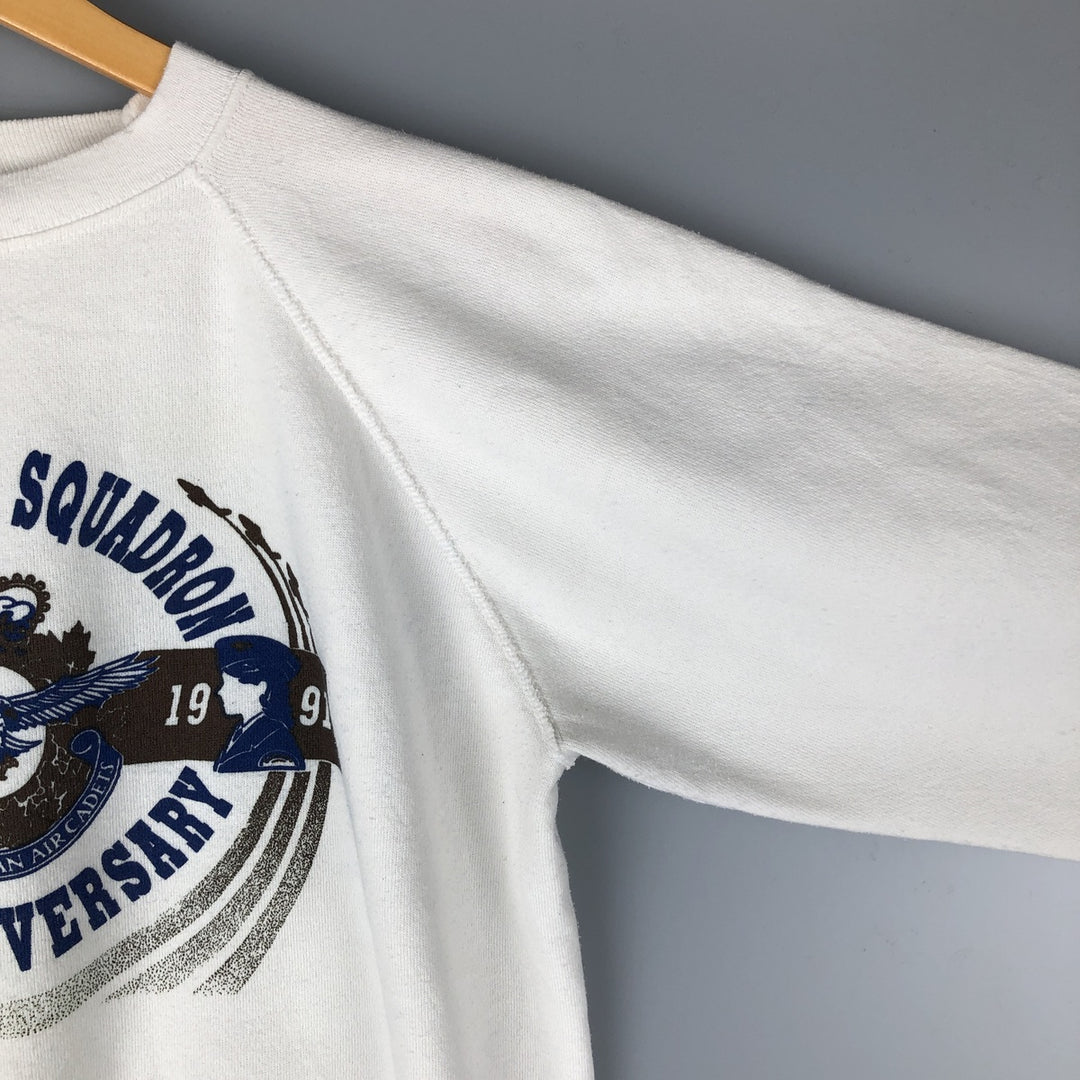 Vintage 90'S Hanes eagle print sweatshirt, made in the USA, size L, men's. polyester white type Vintage Second Hand