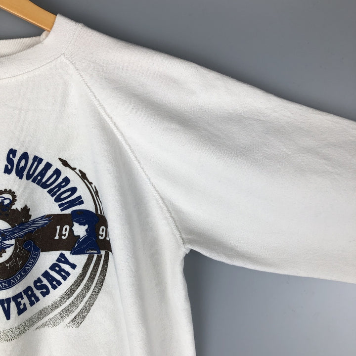 Vintage 90'S Hanes eagle print sweatshirt, made in the USA, size L, men's. polyester white type Vintage Second Hand