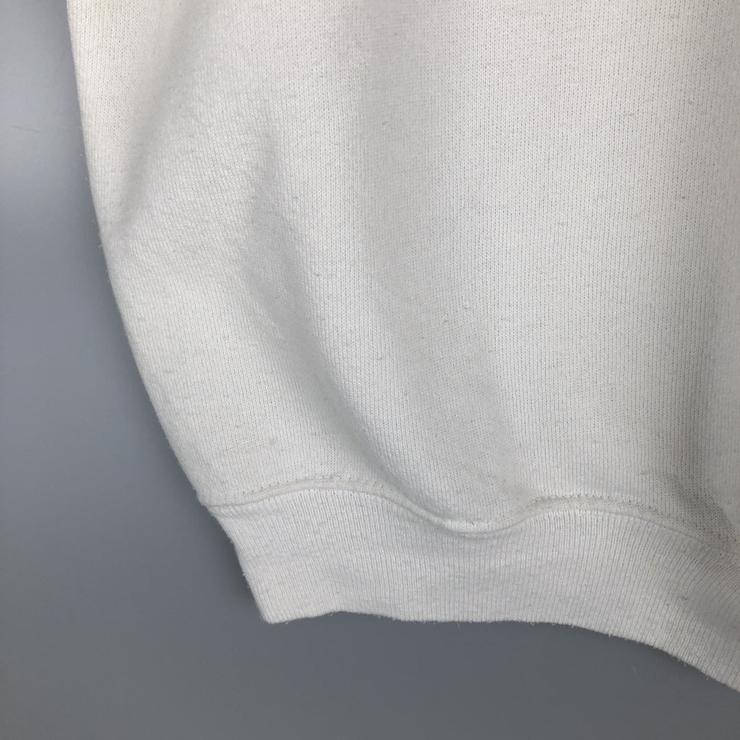 Vintage 90'S Hanes eagle print sweatshirt, made in the USA, size L, men's. polyester white type Vintage Second Hand