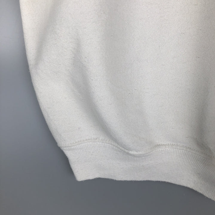 Vintage 90'S Hanes eagle print sweatshirt, made in the USA, size L, men's. polyester white type Vintage Second Hand