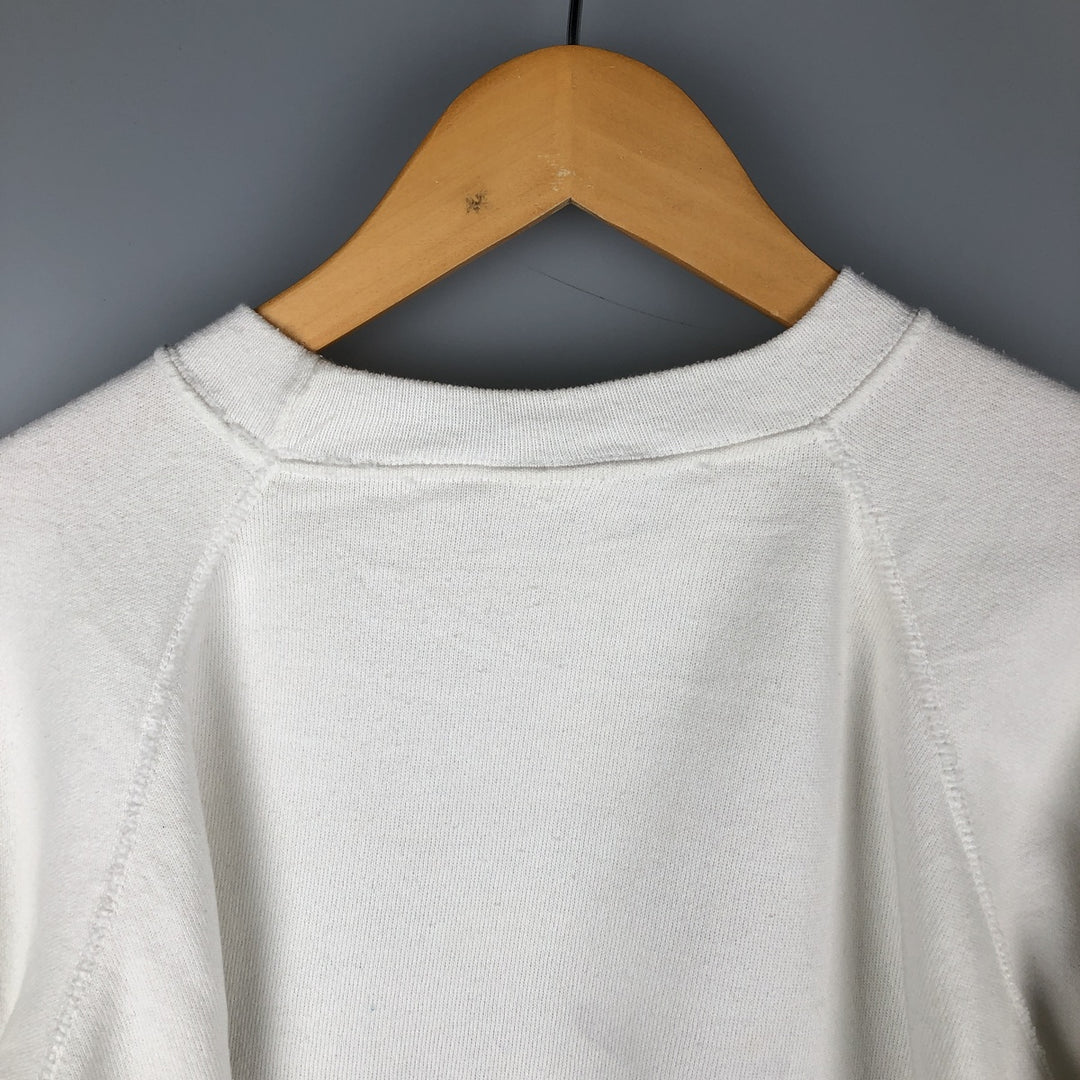 Vintage 90'S Hanes eagle print sweatshirt, made in the USA, size L, men's. polyester white type Vintage Second Hand