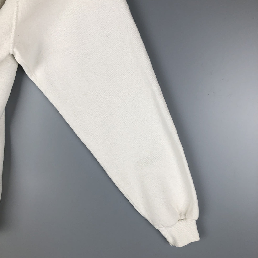 Vintage 90'S Hanes eagle print sweatshirt, made in the USA, size L, men's. polyester white type Vintage Second Hand