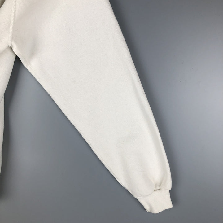 Vintage 90'S Hanes eagle print sweatshirt, made in the USA, size L, men's. polyester white type Vintage Second Hand