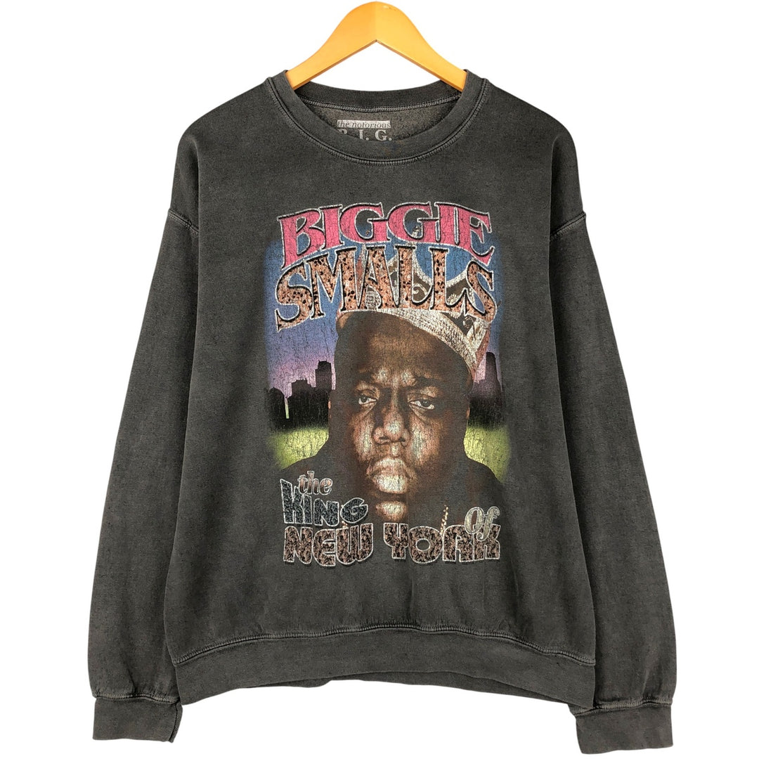 The Notorious BIG Rap Sweatshirt, Men's Size M cotton Charcoal Vintage Second Hand