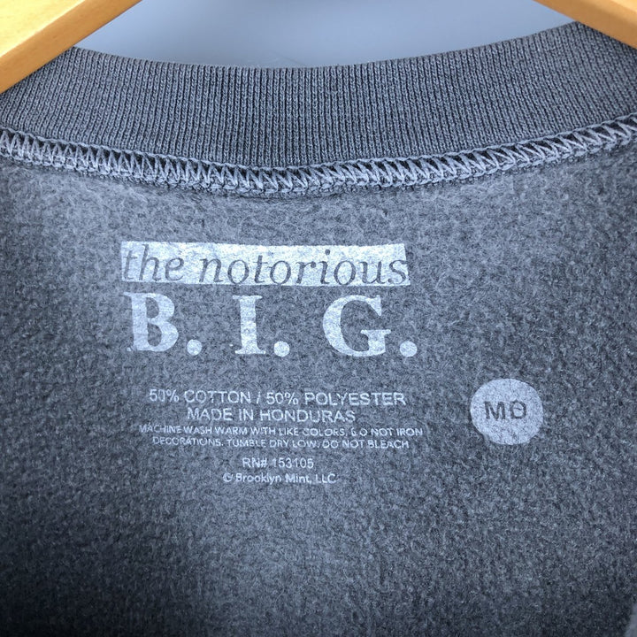 The Notorious BIG Rap Sweatshirt, Men's Size M cotton Charcoal Vintage Second Hand