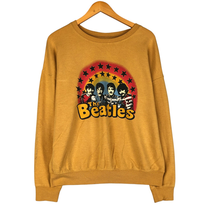 THE BEATLES band sweatshirt, men's size M polyester yellow type Vintage Second Hand