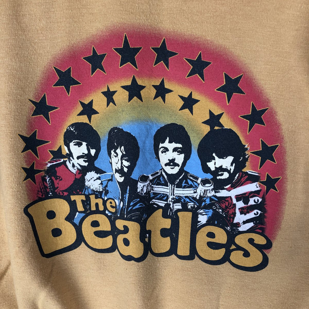 THE BEATLES band sweatshirt, men's size M polyester yellow type Vintage Second Hand