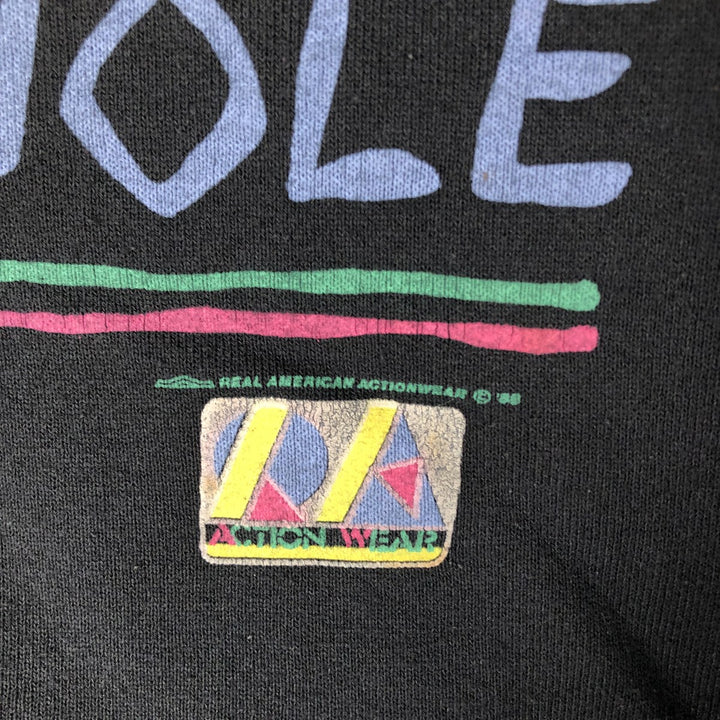 Vintage 1980'S Fruit of the Loom print sweatshirt, made in the USA, size L, men's cotton black type Vintage Second Hand