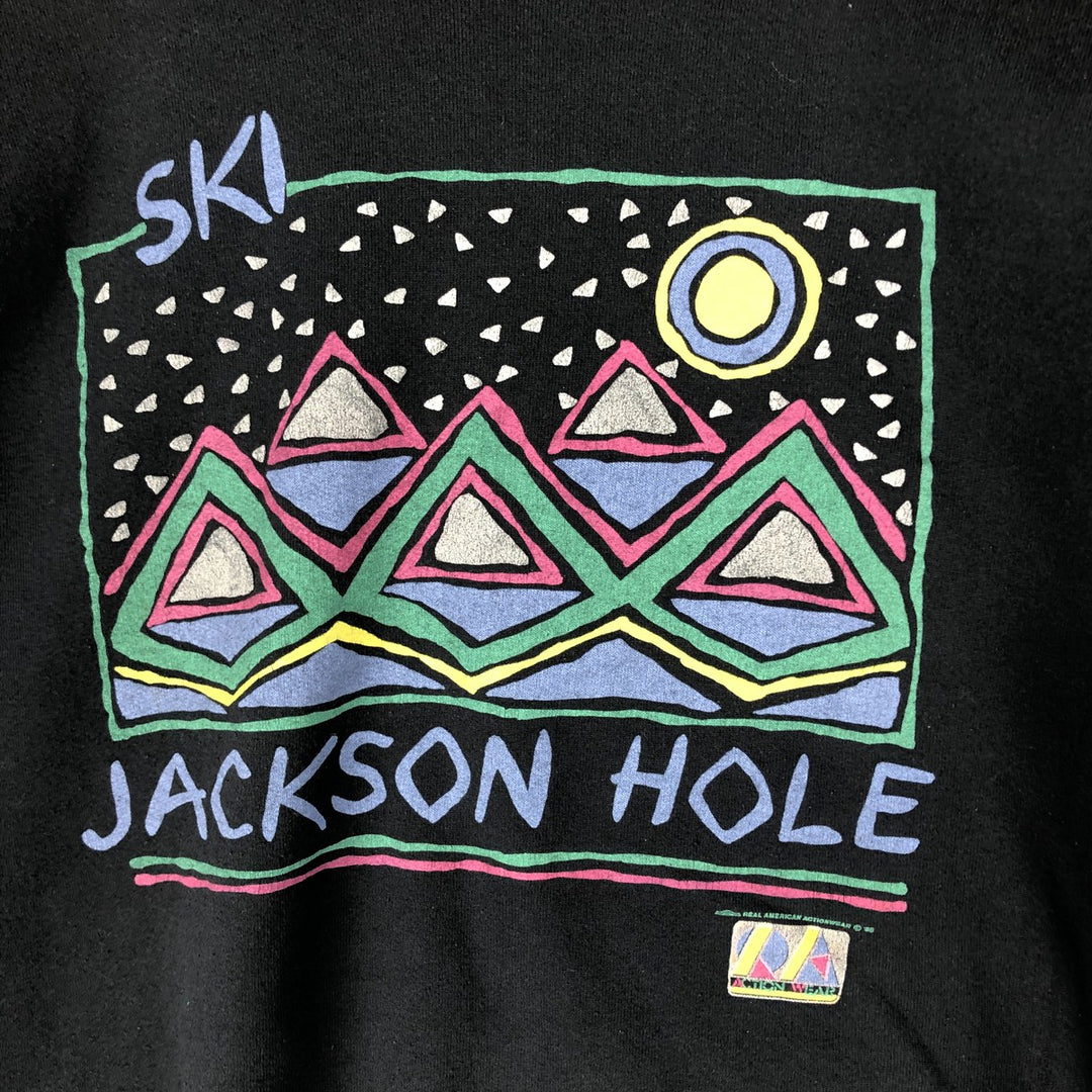 Vintage 1980'S Fruit of the Loom print sweatshirt, made in the USA, size L, men's cotton black type Vintage Second Hand